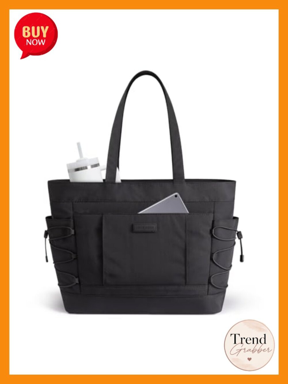 LOVEVOOK Lightweight Water Resistant Polyester Tote Bag with Cup Holder Laptop